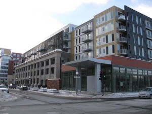 The Penfield, at 10th and Robert streets in downtown St. Paul, features 254 apartments, a parking garage and a Lunds grocery store. (Courtesy of the City of St. Paul)